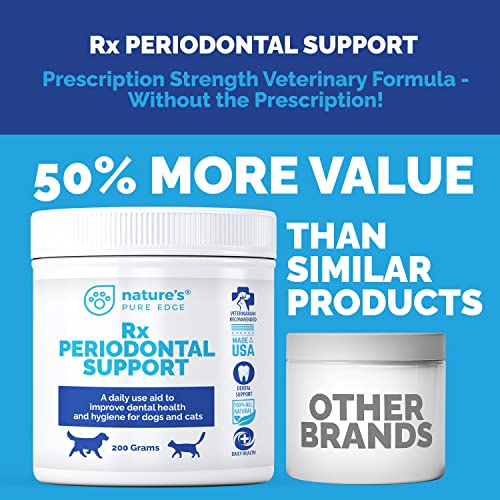 Rx PERIODONTAL Support-Dental Care for Dogs and Cats. Eliminates Bad Breath, Plaque, and Tartar. Promotes Healthy Teeth and Gums. Extra Large, 200 Grams.