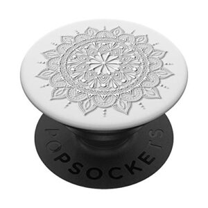 white henna mandala floral lace phone popper popsockets swappable popgrip