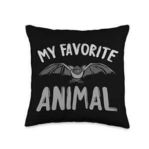 animal bat lover gift spooky lover animal funny bat throw pillow, 16x16, multicolor