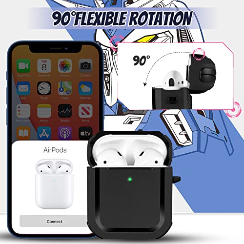 ORIbox Shock-Absorbing Protective Case Compatibel with AirPods 1 and AirPods 2 Case, Full-Body Rugged with Keychain for AirPods ER200001 Battlegear Black