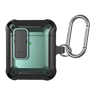 oribox upgraded shockproof case designed for airpods 1 and airpods 2 case, full protective case skin with upgraded secure lock