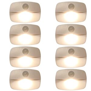 wotermly 8 pack motion sensor light indoor, closet light without wiring, cordless battery-powered led night light, stick-anywhere wall lights for stairs, hallway, bathroom, bedroom, wardrobe