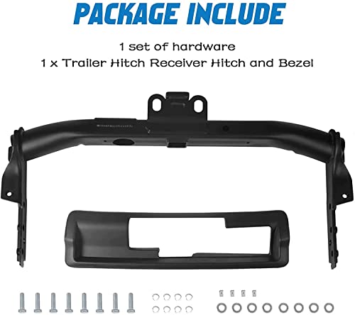 KKoneAuto Hitch Receiver and Bezel Class IV Compatible with 2011-2020 Grand Cherokee Trailer Tow Hitch Receiver 2 Packages Replacement for Part #82212180AD # 82212180AC