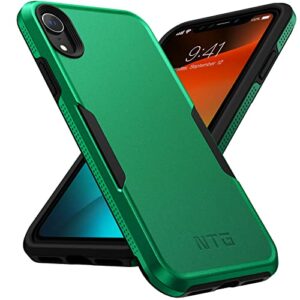 ntg shockproof designed for iphone xr case [2 layer structure protection] [military grade anti-drop] lightweight shockproof protective phone case for iphone xr 6.1 inch, forest green