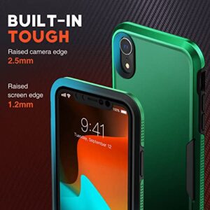 NTG Shockproof Designed for iPhone XR Case [2 Layer Structure Protection] [Military Grade Anti-Drop] Lightweight Shockproof Protective Phone Case for iPhone XR 6.1 inch, Forest Green