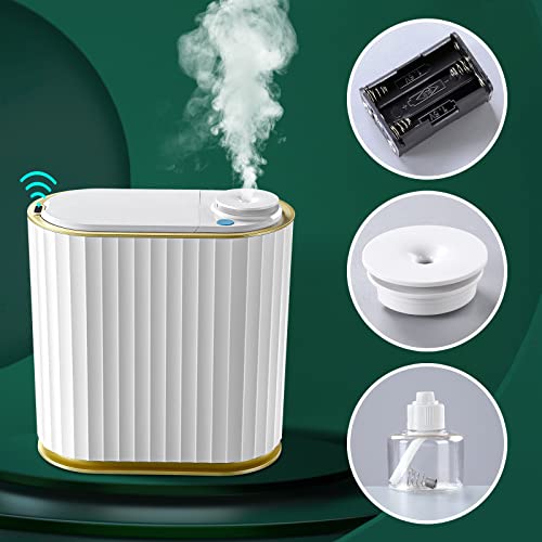 MOPUP Small Trash Can with Lid for Bathroom, Smart Trash Bin with Essential Oil Diffuser, 7L Little Automatic Sensor Garbage Can for Desk, Bedroom, Office, Makeup, No Batteries, No Oil Include