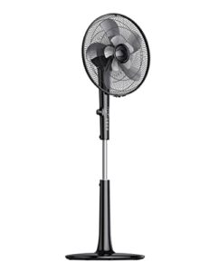 delvit standing fan,16-inch quiet oscillating cooling fan with remote,18 hour timer,3 wind modes,12 speed levels smart pedestal fan for house room office bedroom use