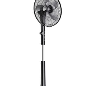 Delvit Standing fan,16-inch Quiet Oscillating Cooling Fan with Remote,18 Hour Timer,3 Wind Modes,12 Speed Levels Smart Pedestal Fan for House Room Office Bedroom Use