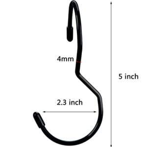 12 Pack Purse Hangers for Closet,Unique Twisted Purse Hooks,Black Closet Rod S Hooks for Hanging Bags,Jeans,Purses,Bag Hooks with Rubber Stopper