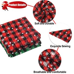 Malier 2 Pack Dog Bandana Christmas Classic Plaid Snowflake Pet Scarf Triangle Bibs Kerchief Set Pet Costume Accessories Decoration for Small Medium Large Dogs Cats Pets (Large, Red + Red)