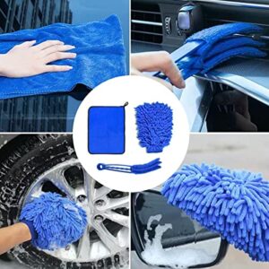 22Pcs Car Detailing Brush Set, Car Detailing Kit, Auto Detailing Drill Brush Set, Car Buffing Sponge Pads Kit, Car Wash Kit, Car Accessories, Cleaning Tools for Wheels Interior Exterior Dashboard