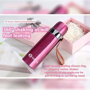 boking Hot water bottle cup thermos bottle coffee bottle stainless steel cup heating or warming ,500ml (rose Red)