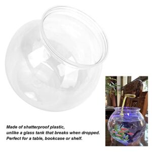 Mini Fish Tank,Classic Drum Style Fish Bowl Transparent Plastic Round Bowl Aquarium 360° View of Aquarium Centerpiece or Terrarium(L)