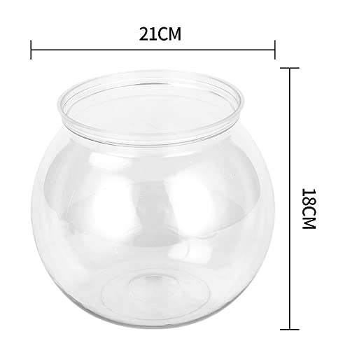 Mini Fish Tank,Classic Drum Style Fish Bowl Transparent Plastic Round Bowl Aquarium 360° View of Aquarium Centerpiece or Terrarium(L)