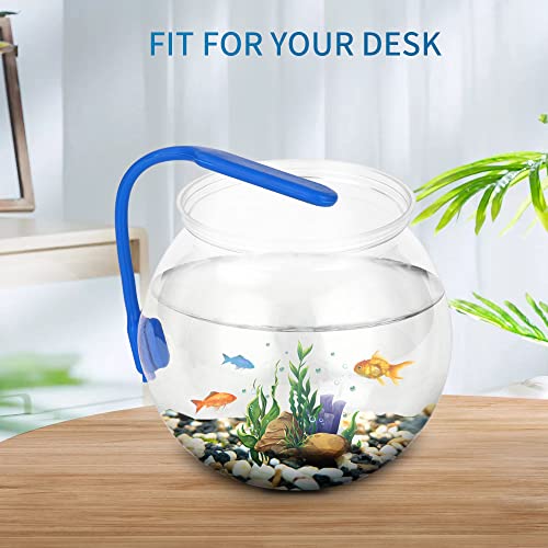 Mini Fish Tank,Classic Drum Style Fish Bowl Transparent Plastic Round Bowl Aquarium 360° View of Aquarium Centerpiece or Terrarium(L)