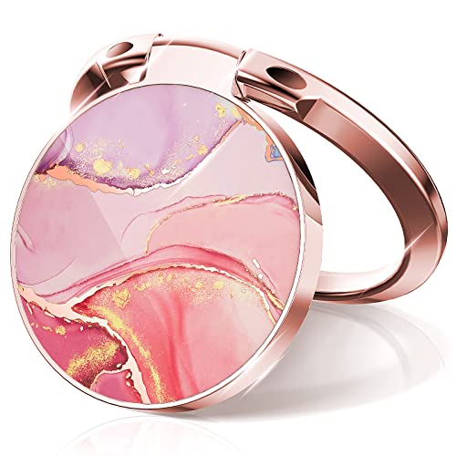 Tbrand Cell Phone Ring Holder, Finger Ring Stand, 360 Degree Rotation Finger Ring Kickstand, Metal Grip Holder for Most Smart Phones, iPhone, Samsung, LG, Sony (Pink)