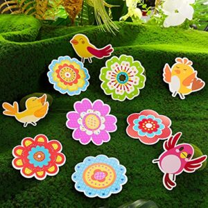 120 Pieces Classroom Bulletin Board Decor and Flowers Cut Outs Colorful Birds Cut Outs Multicolor Bird Cutouts Bulletin Board Decorations for Classroom Preschool Party Birthday Decor Supply