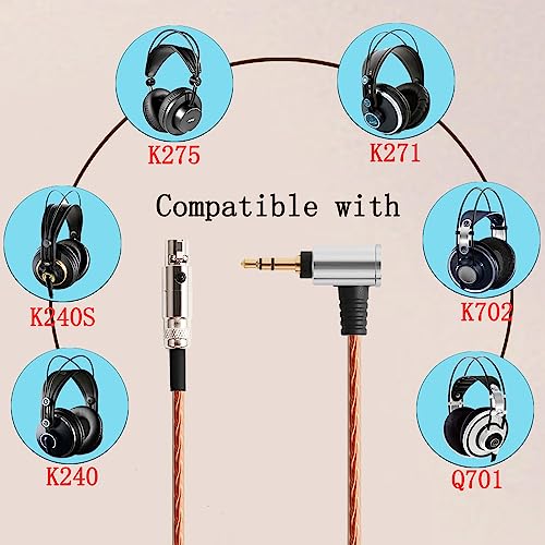 FAAEAL Q701 Cable de actualización,Compatible con AKG K702,K712,K240S,K240MK II,K141,K171,K181,K271S,K271MK II,K241,K175,K275,Pioneer HDJ-2000 Auriculares(3.5mm)