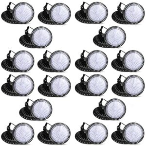 20-pack 500w ufo led high bay light industrial lighting ip65 waterproof commercial bay light 50000lm 5000k warehouse lights for workshop garage factory wet location,ship from the us about 3-7 days