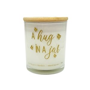 Hug in a Jar Soy Candle for Loved Ones. Uplifting Thoughtful Healing Gift for Best Friends.Ideal Valentine's Day Gift. Birthday Gift for Mom, Dad, Sister, Grandma (Lime, Bergamot & Mandarin)