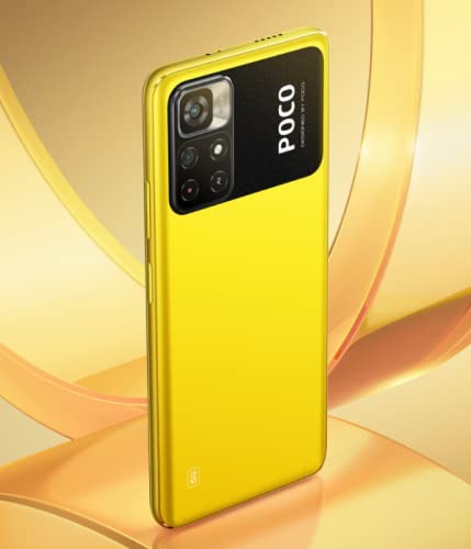 Xiaomi Poco M4 PRO 5G + 4G Volte Global Unlocked GSM 6.6" Octa Core 50mp Camera (Not Verizon/Boost/Cricket CDMA) + Car Fast Car Charger Bundle (128GB+6GB, Yellow)