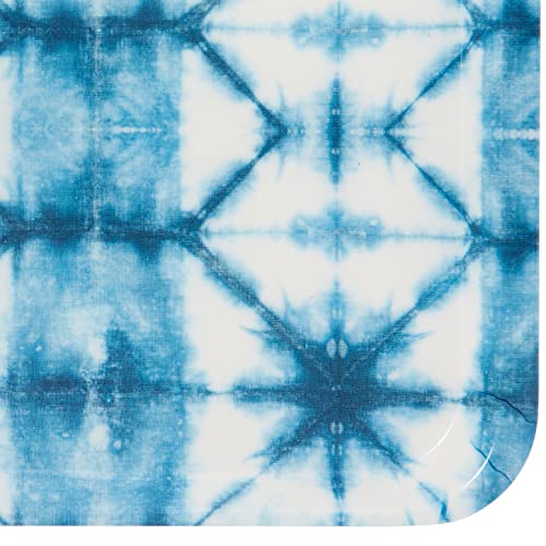 C.R. Gibson Americana Tie Dye Reusable Serving Tray Melamine Platter, 10" W x 14" L, Blue
