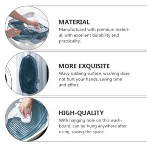 Cabilock Clothes Scrubbing Board Compact Washer Washing Washboard Non- Skid Washboard Home Scrubbing Board Socks Underwear Washing Board Laundry Supply (Blue) Manual Washing Machine