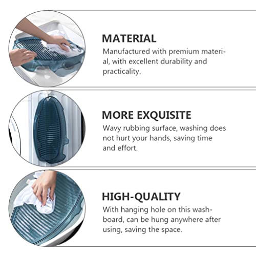 Cabilock Clothes Scrubbing Board Compact Washer Washing Washboard Non- Skid Washboard Home Scrubbing Board Socks Underwear Washing Board Laundry Supply (Blue) Manual Washing Machine