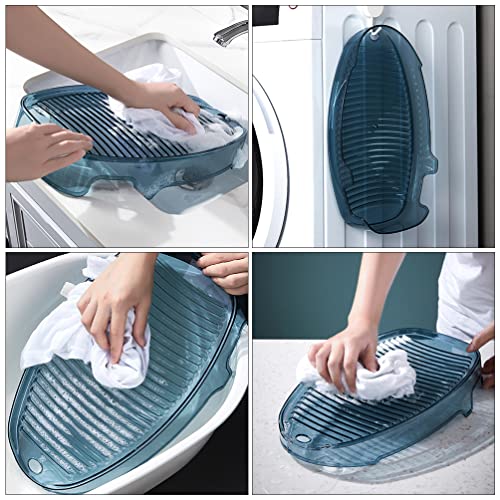 Cabilock Clothes Scrubbing Board Compact Washer Washing Washboard Non- Skid Washboard Home Scrubbing Board Socks Underwear Washing Board Laundry Supply (Blue) Manual Washing Machine