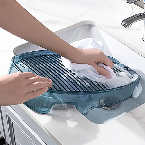 Cabilock Clothes Scrubbing Board Compact Washer Washing Washboard Non- Skid Washboard Home Scrubbing Board Socks Underwear Washing Board Laundry Supply (Blue) Manual Washing Machine