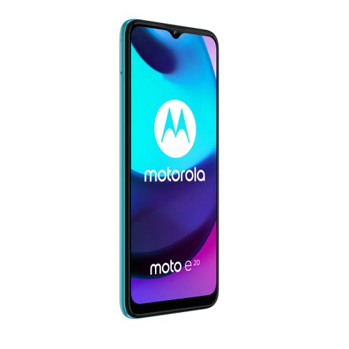 Moto E20 2021 (32GB+2GB) 4G LTE 6.5" Dual SIM GSM Unlocked International Model XT2155 Dual Camera (NOT Verizon Boost Sprint At&T Cricket) (w/Fast Car Charger Bundle) (Coastal Blue)