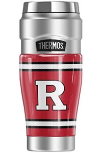 thermos rutgers university official jersey stripes stainless king stainless steel travel tumbler, vacuum insulated & double wall, 16oz