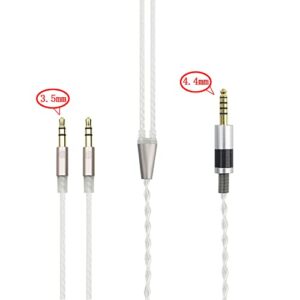 NewFantasia 4.4mm Balanced Male 6N OCC Copper Single Crystal Silver Plated Cable Compatible with Hifiman Sundara, Ananda, Arya, HE400SE, Deva-Pro, HE4XX, HE-400i Headphone (2 x 3.5mm Version)