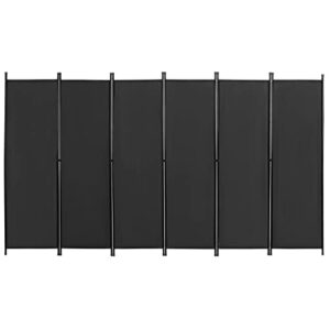 6-panel outdoor/indoor room divider,privacy furniture indoor bedroom (black)