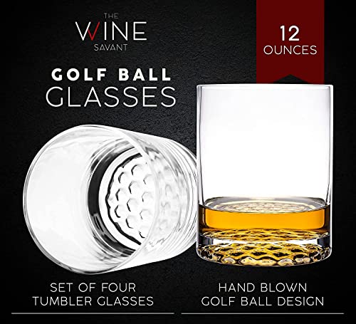 Golf Whiskey Decanter and 4 Liquor Glasses - Decanter & Glass Set - Golf Stick Gifts for Men - Unique Whiskey Decanter Set - Bourbon & Scotch Decanter for Serving Alcohol - Golfer Gifts for Dad