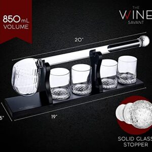 Golf Whiskey Decanter and 4 Liquor Glasses - Decanter & Glass Set - Golf Stick Gifts for Men - Unique Whiskey Decanter Set - Bourbon & Scotch Decanter for Serving Alcohol - Golfer Gifts for Dad