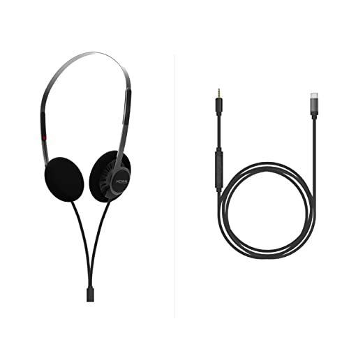 Koss KPH40 Utility On-Ear Headphones Plus Utility Cord USB- Cable Bundle