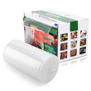 aentgiu food vacuum sealer bags roll with cutter, 11"x150' bpa free vacuum storage bags roll for food saver, seal a meal, freezer bags space saver for vac storage, meal prep or sous vide