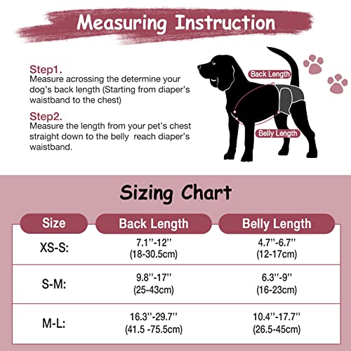 Pet Soft Dog Suspenders 2 Pieces Female Dog Diaper Suspenders for Dogs Diaper Keeper Suspender for Dog Skirt, Dog Dress (Brown & Burgundy, M/L)