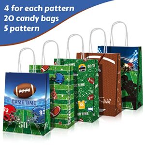 20 Pack Football Party Treat Bags Football Goody Gift Bags Football Candy Hoodies Bags for Football Party Supplies Favor Touchdown Sports Theme Birthday Party Decorations