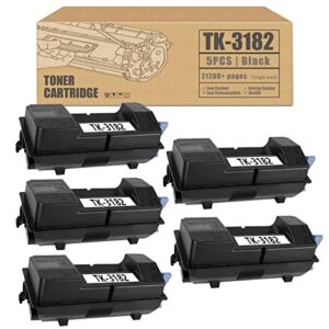 5 pack black tk-3182 tk3182 1t02t70us0 toner cartridge replacement for kyocera ecosys m3655idn p3055dn -by ferruprint
