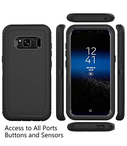 Guirble Case for Samsung Galaxy S8 Plus,Dustproof Shockproof Phone Case Samsung Galaxy S8 Plus Case,Heavy Duty Protective Samsung S8 Plus Case,Galaxy S8 Plus Case 6.2 Inch(Black)