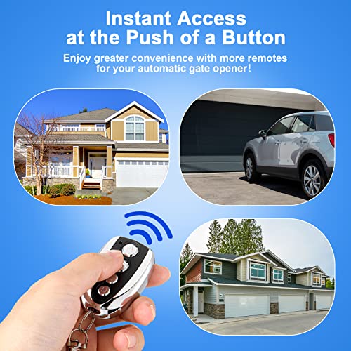 4 Pcs Gate Opener Remote Control Electric Cloning Gate Garage Door Fob Remote Replacement Key Fob Gate Opener Closer Security Kit Remote Cloning Key (433MHZ Style)
