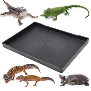 yolufer reptile food water bowl plate dish for tortoise crawl pet drinking and eating hallow water dish for reptiles (size3-l)