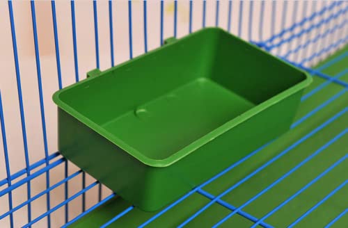 12 Pcs Bird Plastic Feeder,Seed Food Feeding Cups Plastic Hanging Bowl for Pet Parrot Parakeet Gamefowl Poultry Pigeon,Green