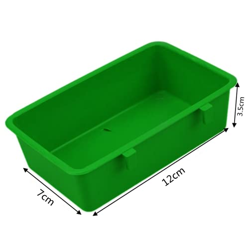 12 Pcs Bird Plastic Feeder,Seed Food Feeding Cups Plastic Hanging Bowl for Pet Parrot Parakeet Gamefowl Poultry Pigeon,Green