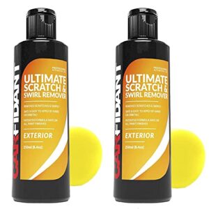 carfidant scratch and swirl remover - ultimate car scratch remover - polish & paint restorer - easily repair paint scratches, scratches, water spots! car buffer kit 2 pack