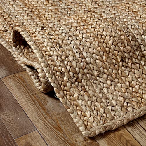 Signature Loom Handcrafted Farmhouse Jute Accent Rug (8 ft x 10 ft) - Soft & Comfortable Jute Area Natural Rug to Bring a Sense of Peace & Relaxation – Jute Rugs for Living Room