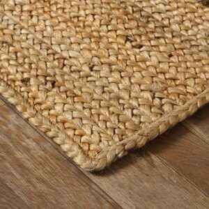 Signature Loom Handcrafted Farmhouse Jute Accent Rug (8 ft x 10 ft) - Soft & Comfortable Jute Area Natural Rug to Bring a Sense of Peace & Relaxation – Jute Rugs for Living Room