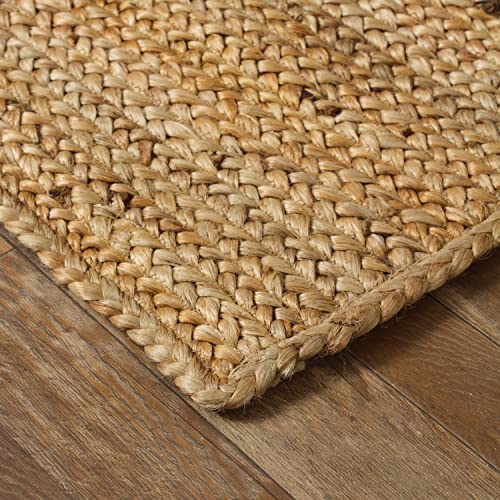 Signature Loom Handcrafted Farmhouse Jute Accent Rug (8 ft x 10 ft) - Soft & Comfortable Jute Area Natural Rug to Bring a Sense of Peace & Relaxation – Jute Rugs for Living Room